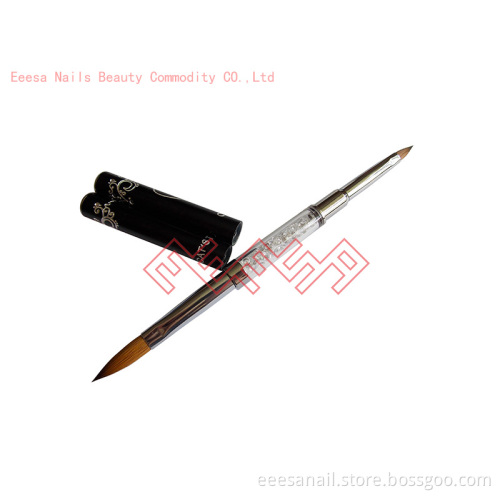 Eeesa Metal Handle Beauty Art Kolinsky Hair Diamond Like Nail Brush Acrylic Crystal Nail Brush